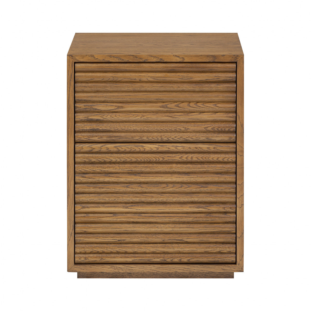 Charlton Ribbed Walnut Bedside | 2 Drawer