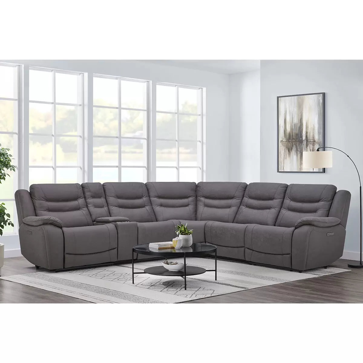 Silver Fabric Elegance Power Reclining Sofa