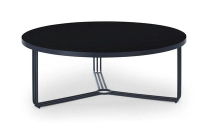 Finn Large Circular Coffee Table with Marble Top & Polished Frame