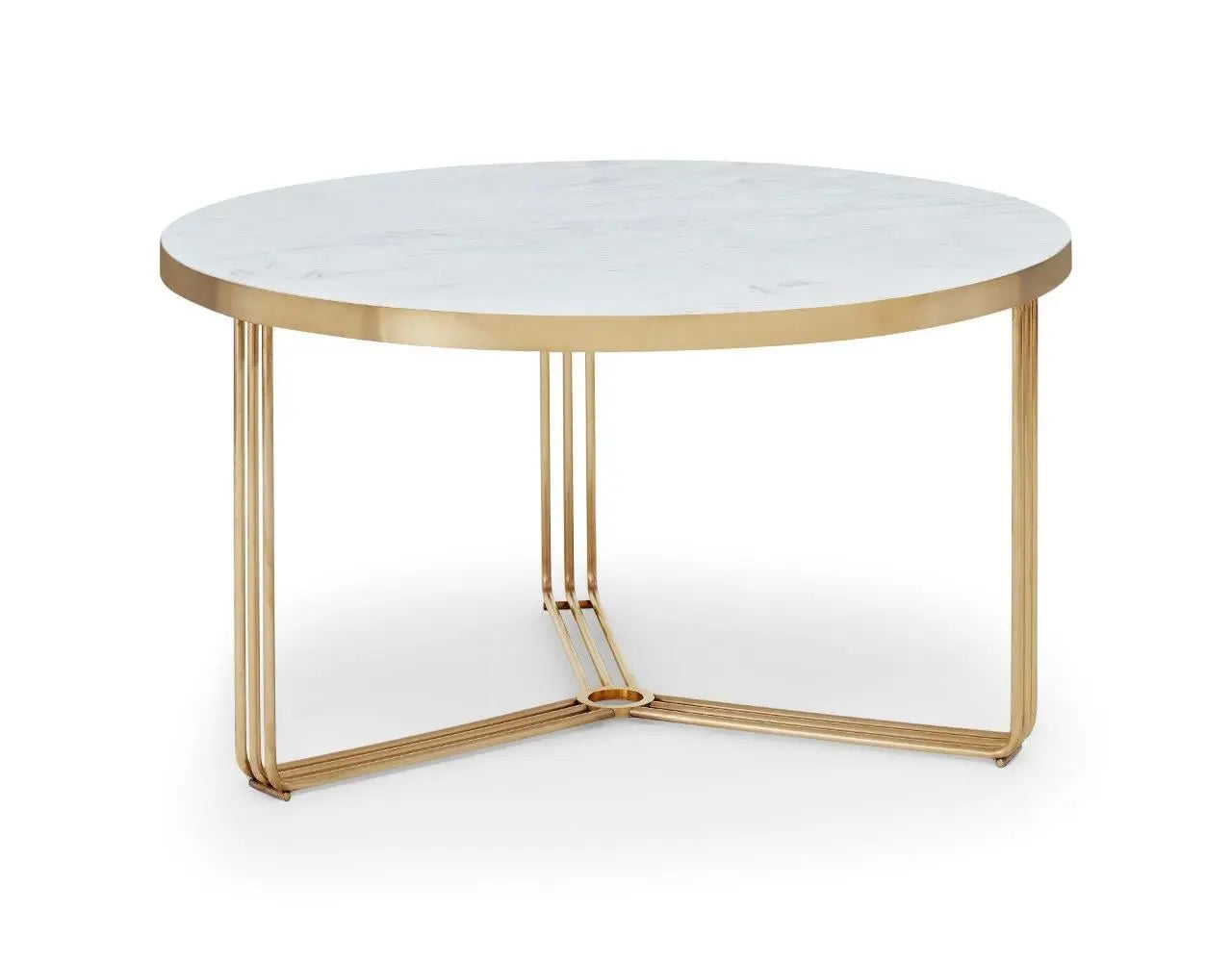 Finn Small Circular Coffee Tables Marble Top & Polished Chrome Frame