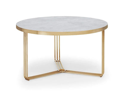 Finn Small Circular Coffee Tables Marble Top & Polished Chrome Frame