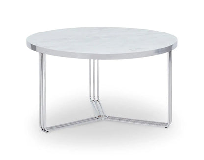 Finn Small Circular Coffee Tables Marble Top & Polished Chrome Frame