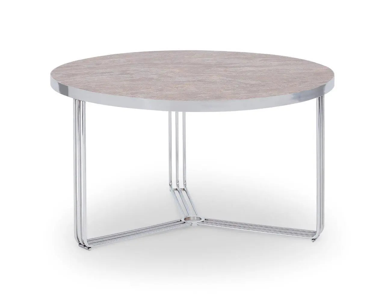 Finn Small Circular Coffee Tables Marble Top & Polished Chrome Frame