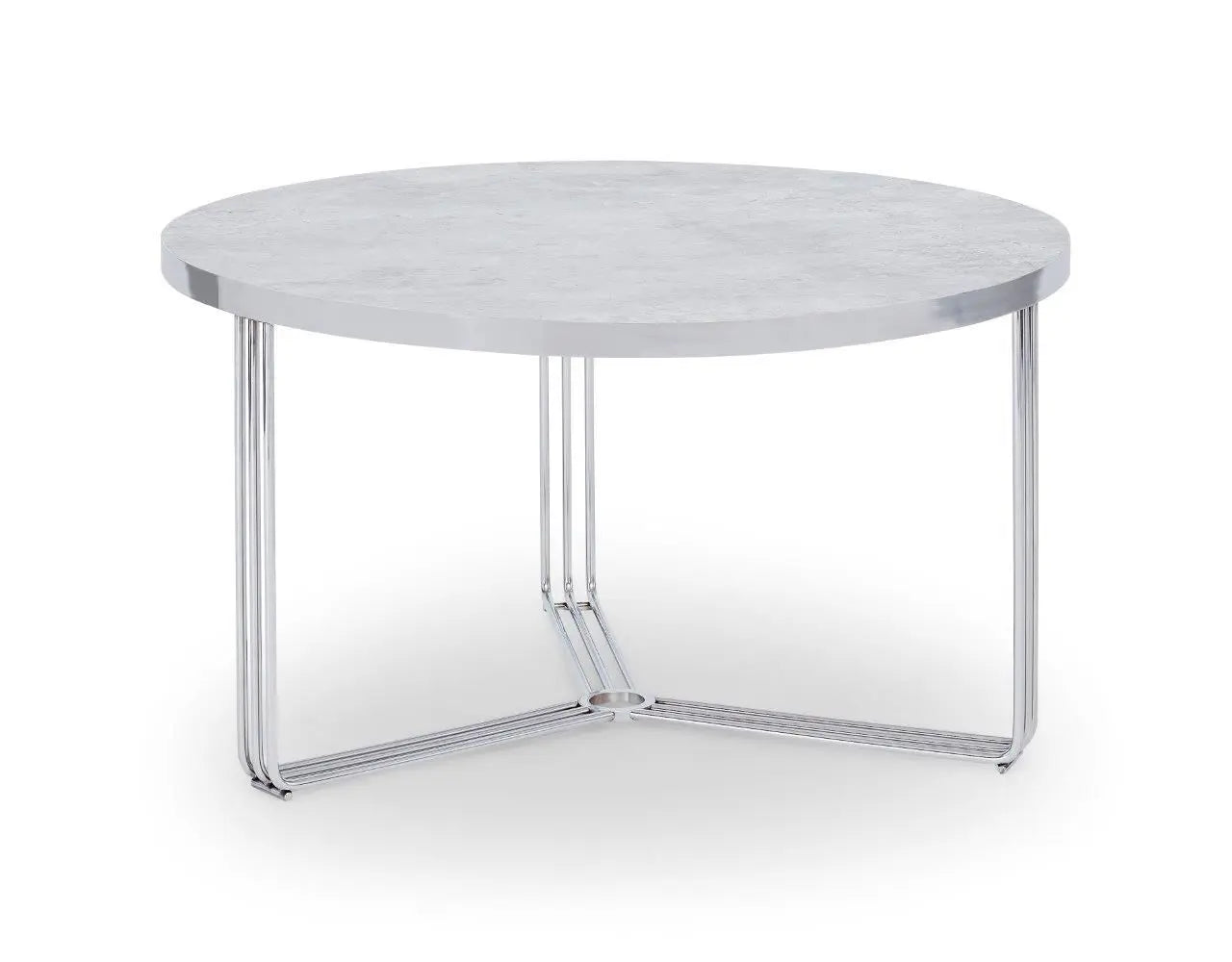 Finn Small Circular Coffee Tables Marble Top & Polished Chrome Frame