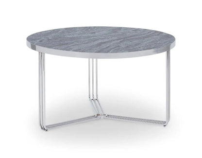 Finn Small Circular Coffee Tables Marble Top & Polished Chrome Frame