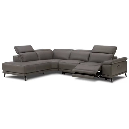 SlateLux Power Reclining Leather Sectional Sofa