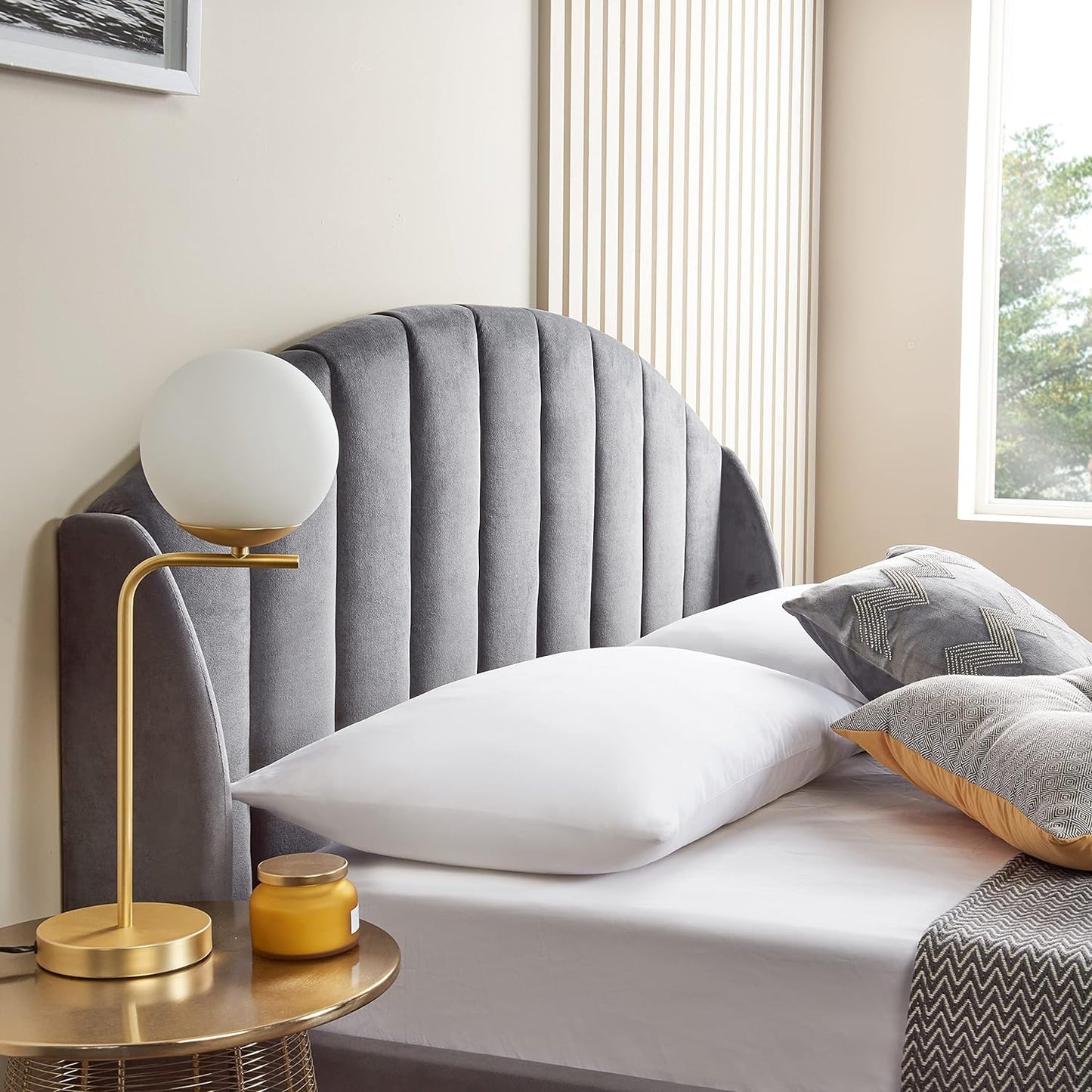 Royal Grey Wingback Kingsize Bed