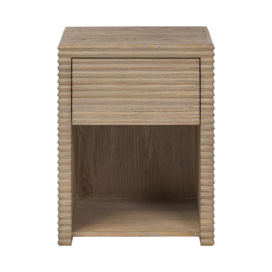 Wickham Ribbed Oak Bedside | 1 Drawer