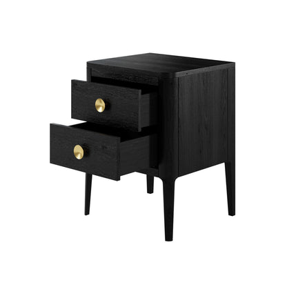 Abberley Bedside | Black | 2 Drawers