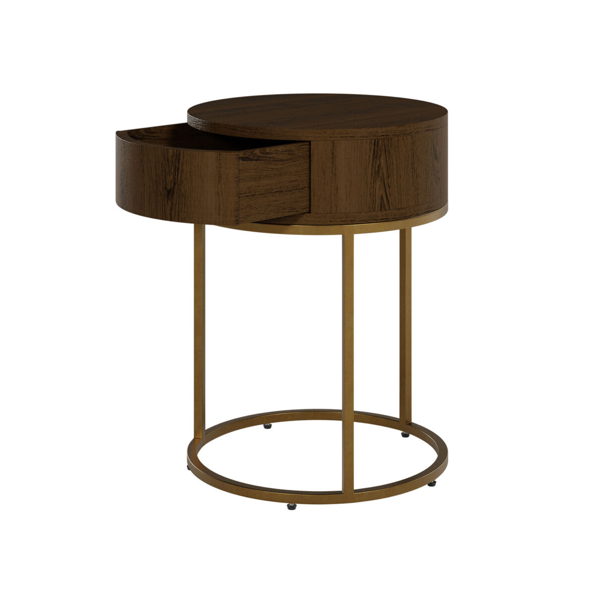 Hampton Bedside | Round Wooden | Brown