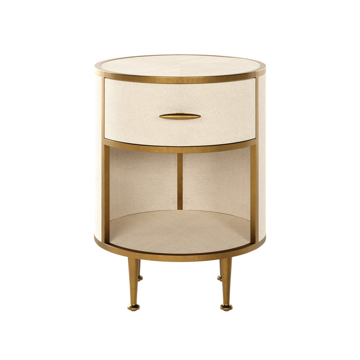 Hampton Bedside | Round | Ivory Shagreen