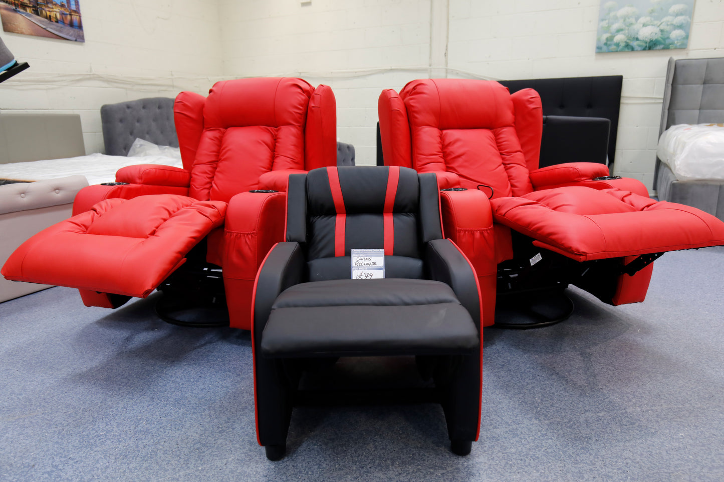 Crimson Manual Recliner Armchair With Heat And Massage