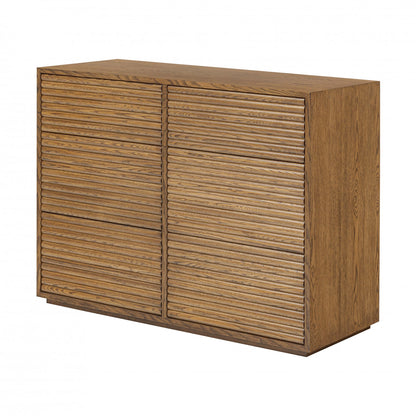 Charlton Ribbed Walnut Chest of Drawers