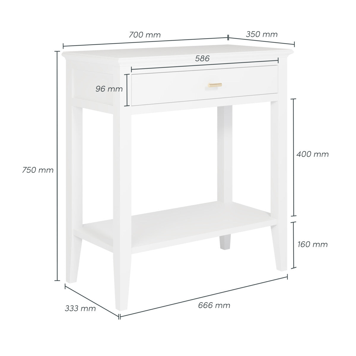 Chilworth Console Table  | White