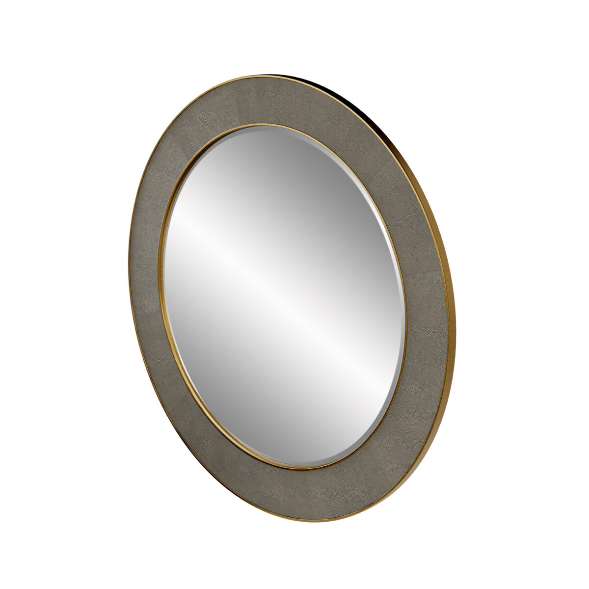 Hampton Mirror | Round | Grey Shagreen