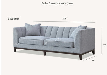 Aluxo Cooper 3 Seater Sofa - Dolphin Boucle