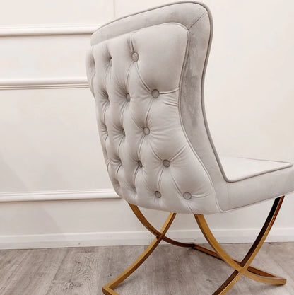 Sandhurst X Leg Dining Chair in Gold