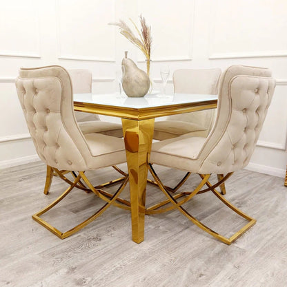 Sandhurst X Leg Dining Chair in Gold