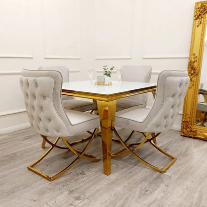 Sandhurst X Leg Dining Chair in Gold