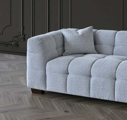 Aluxo Tribeca Sofa Range in Pearl Boucle Fabric