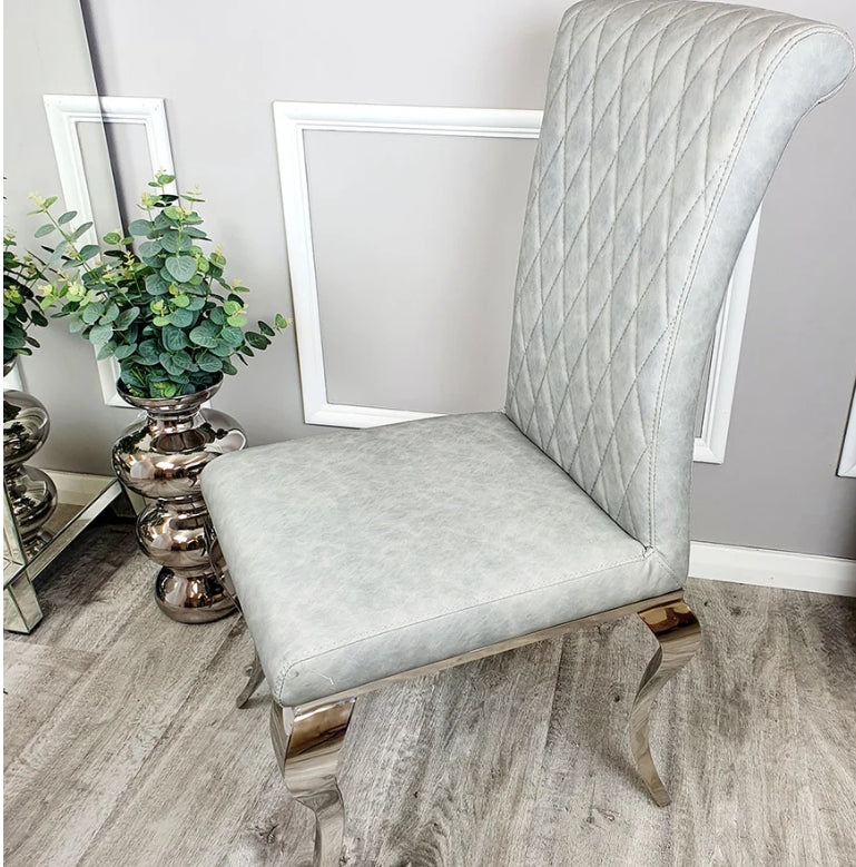 Nicole Dining Chair with Plain Back, Line & Cross Stitch