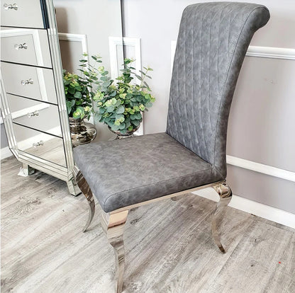 Nicole Dining Chair with Plain Back, Line & Cross Stitch