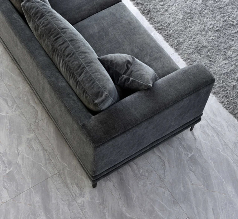 Aluxo Lenox Sofa Range in Steel Velvet