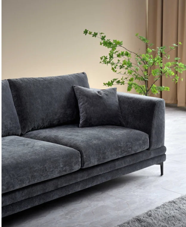 Aluxo Lenox Sofa Range in Steel Velvet