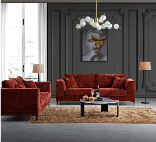 Aluxo Lenox Sofa Range in Rust Velvet