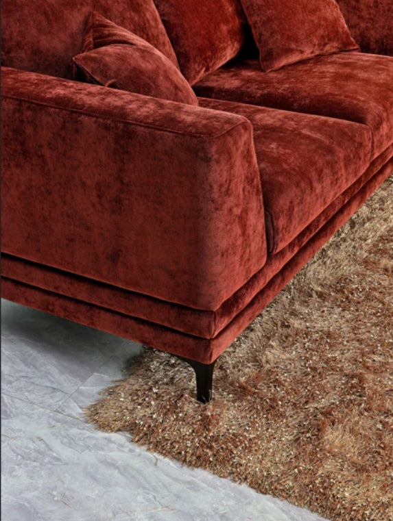 Aluxo Lenox Sofa Range in Rust Velvet