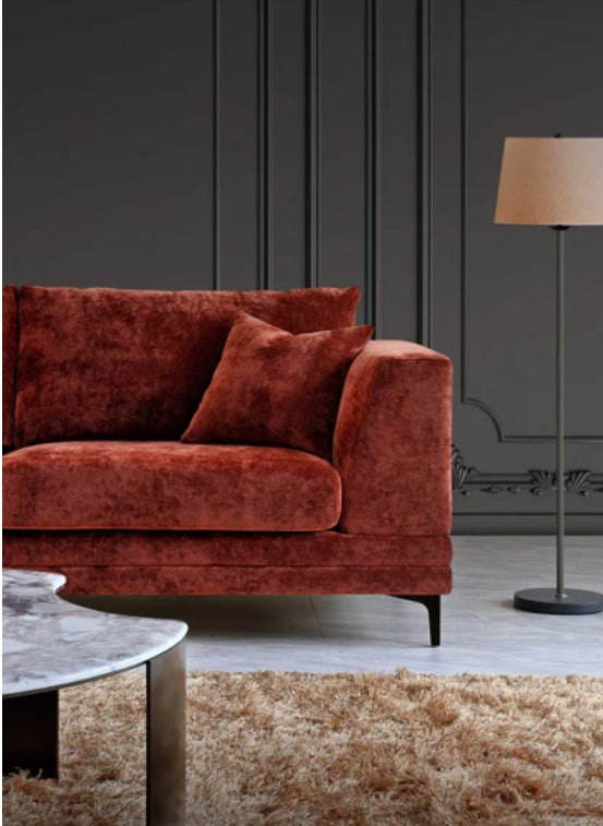 Aluxo Lenox Sofa Range in Rust Velvet