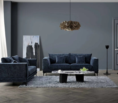 Aluxo Lenox Sofa Range in Aegean Blue Velvet