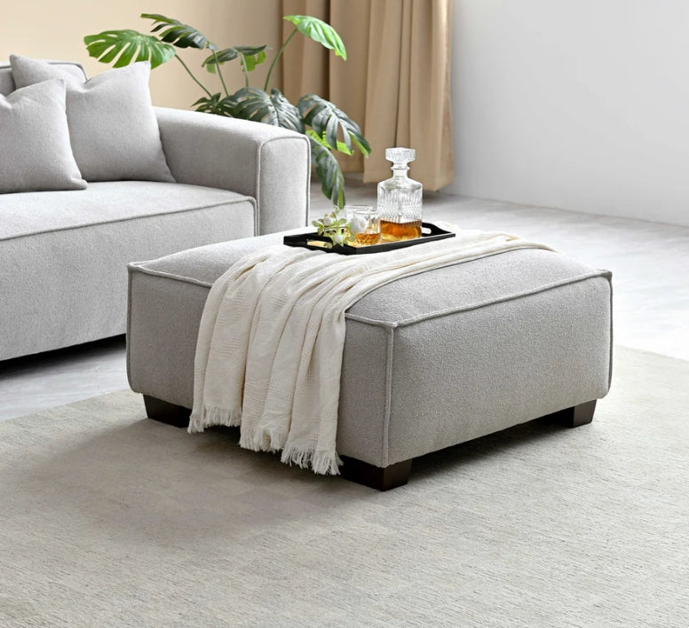 Aluxo Dakota 4 seater with Chaise in Pebble Boucle