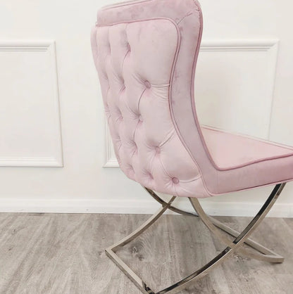 4 x Sandhurst XLeg Chrome Chairs in Pink