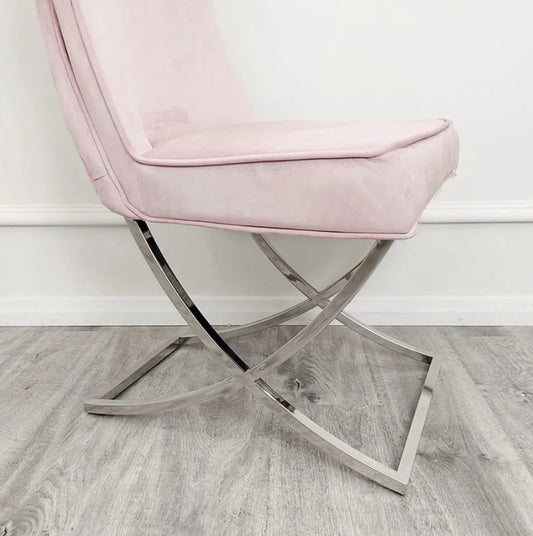 4 x Sandhurst XLeg Chrome Chairs in Pink