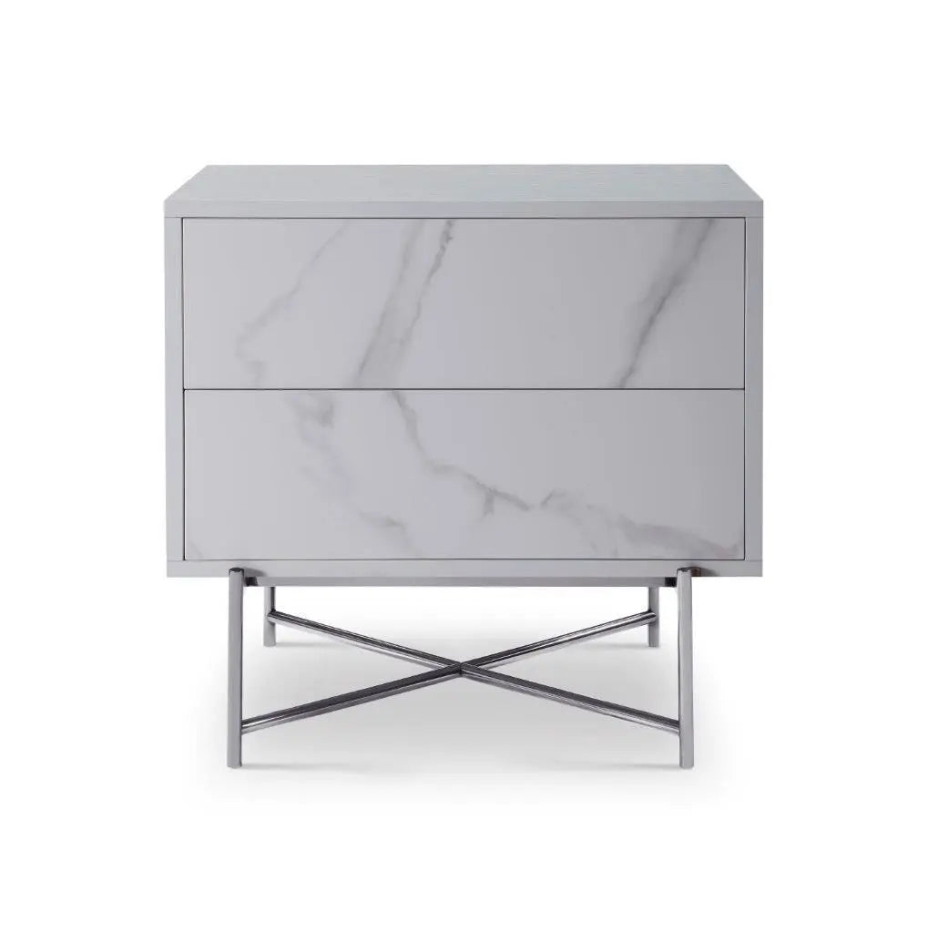 Adriana Bedside Chests White Wood Laminate