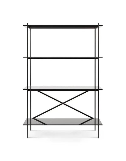 Adriana Bookshelves Dark Chrome