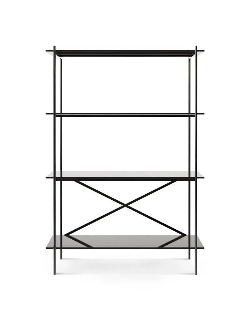 Adriana Bookshelves Dark Chrome