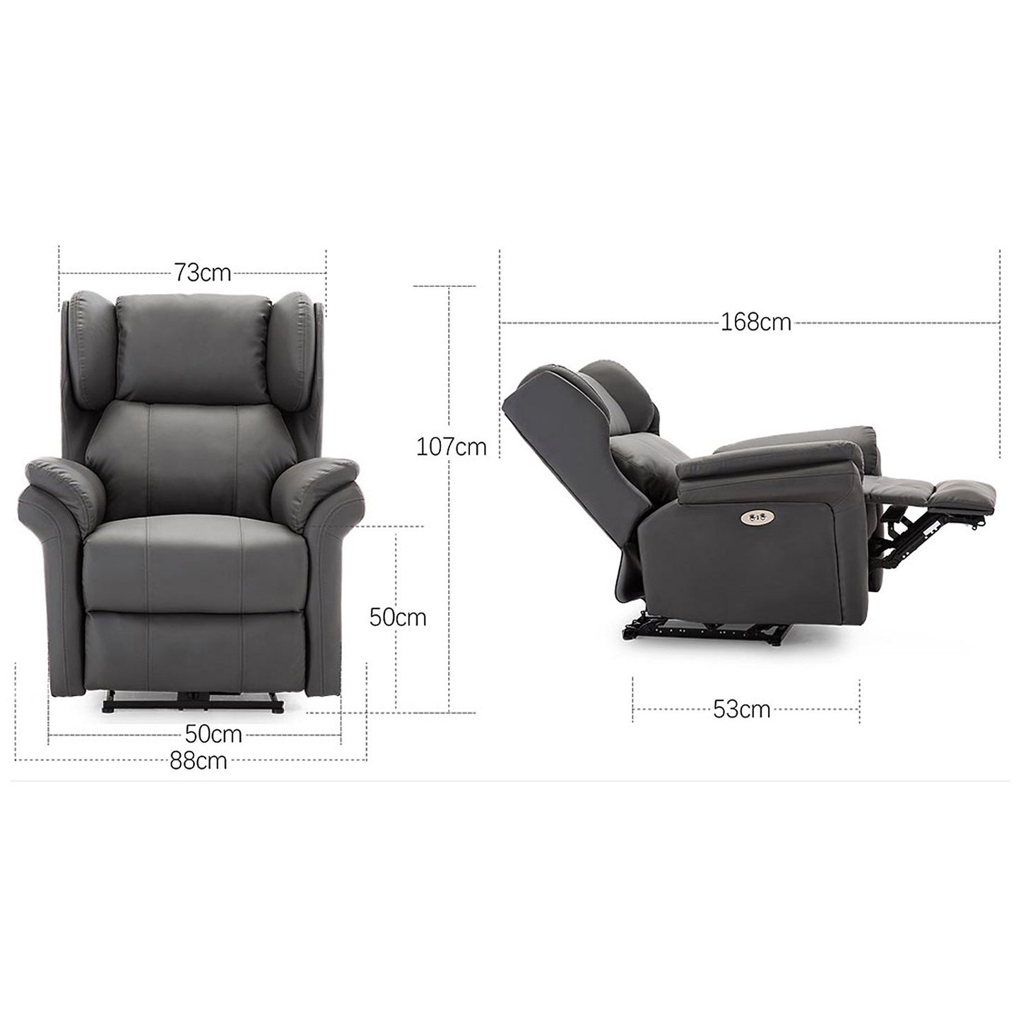 Slate Winged Back Recliner