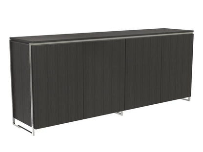 Four Door Sideboard Black Stained Oak Veneer & Polished Frame