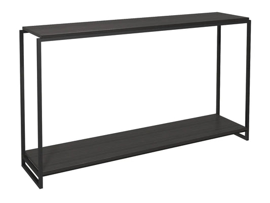 Clear Glass & Polished Frame Narrow Console Table