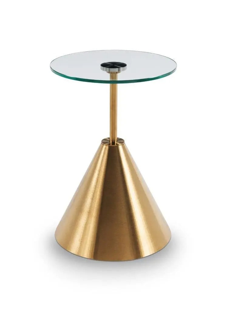 Iona Round Side Tables Brass Brushed