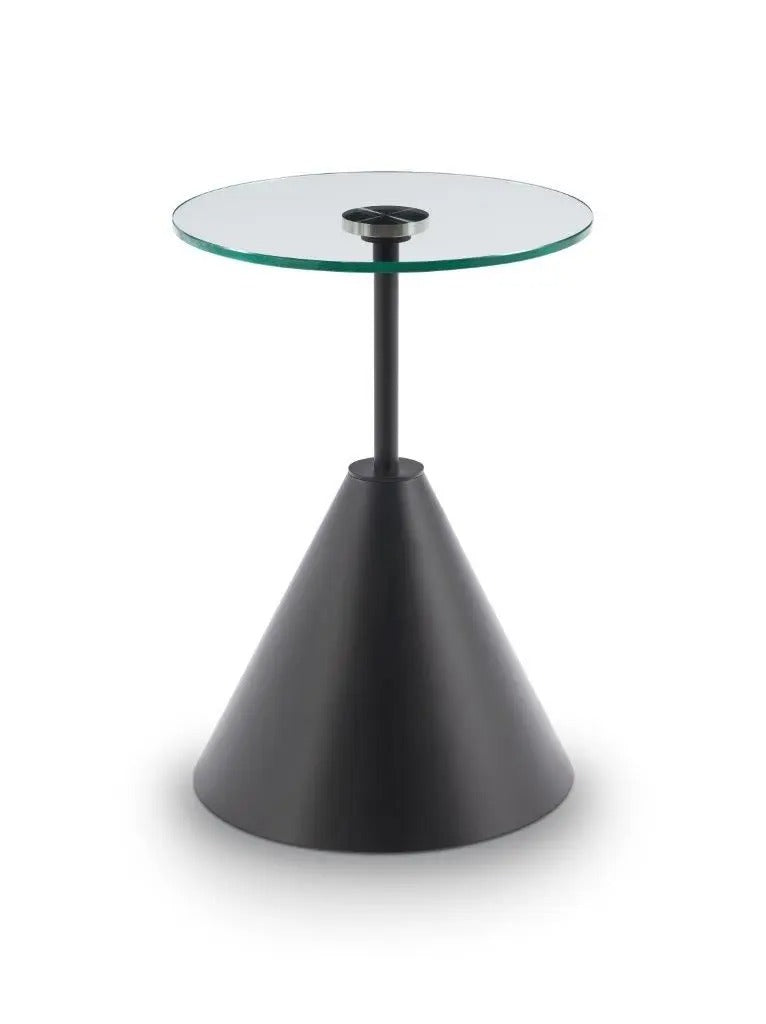 Iona Round Side Tables Black Matt Powder