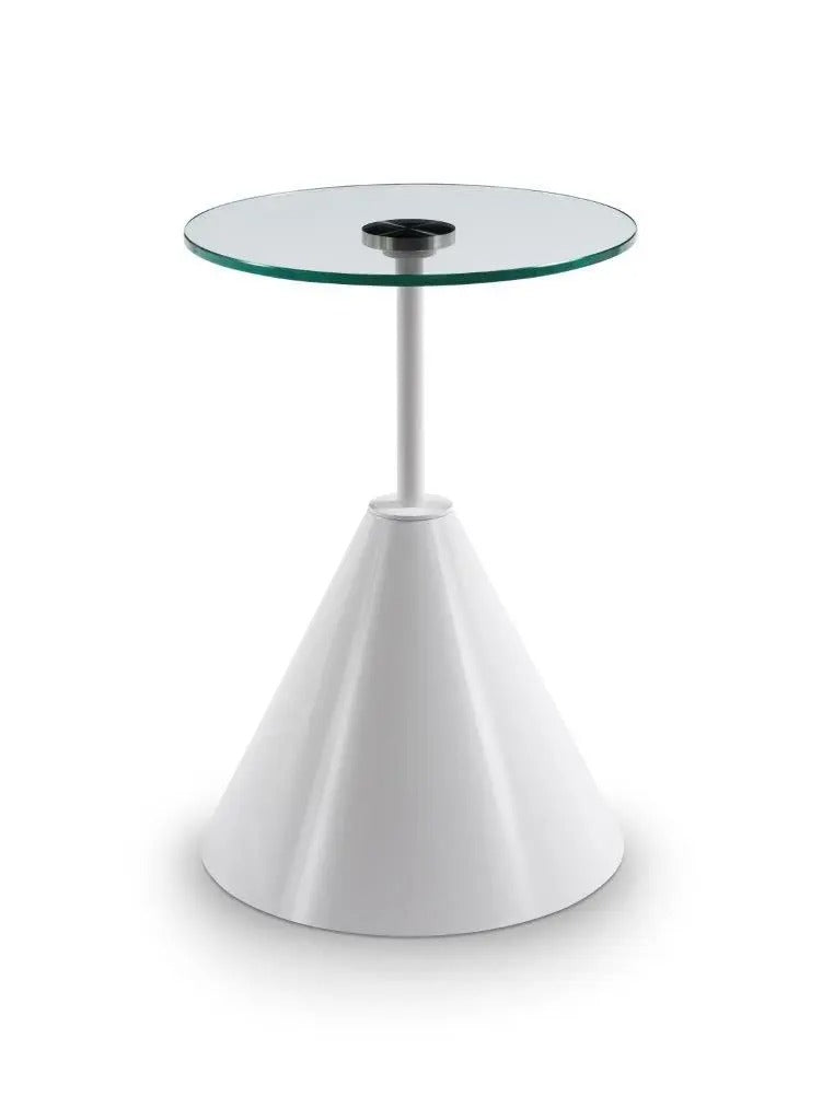 Round Side Table White Gloss Powder