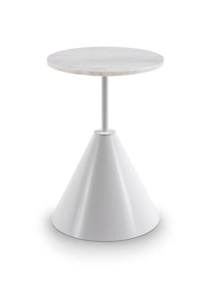 Round Side Table White Gloss Powder