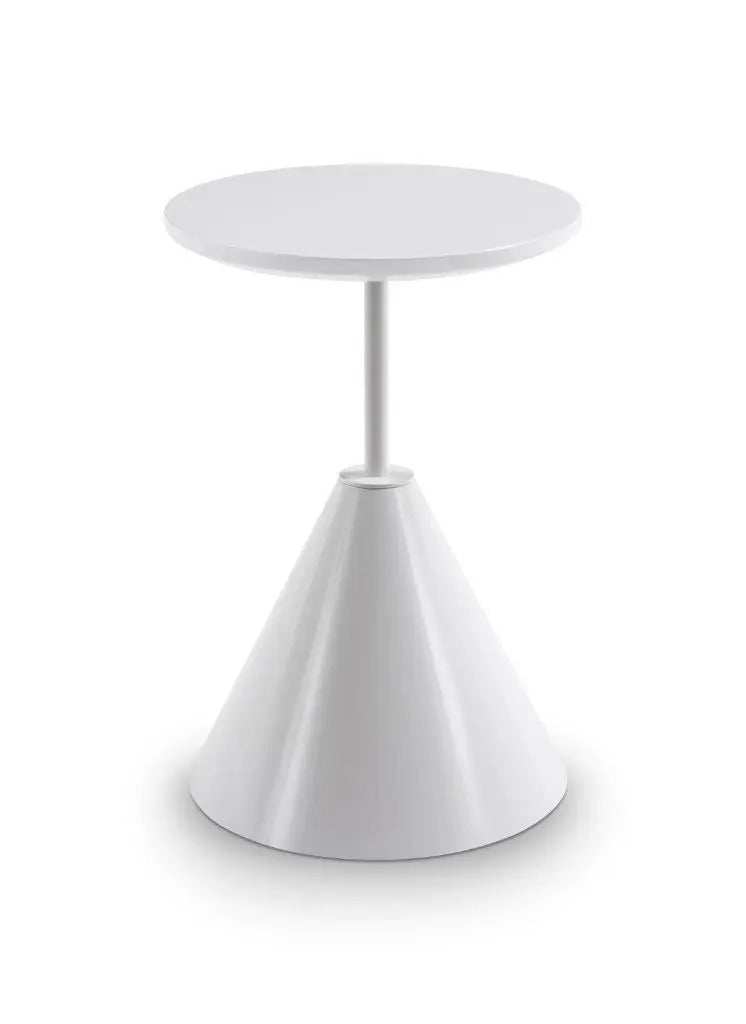 Round Side Table White Gloss Powder