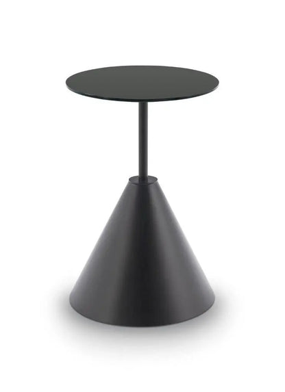 Iona Round Side Tables Black Matt Powder