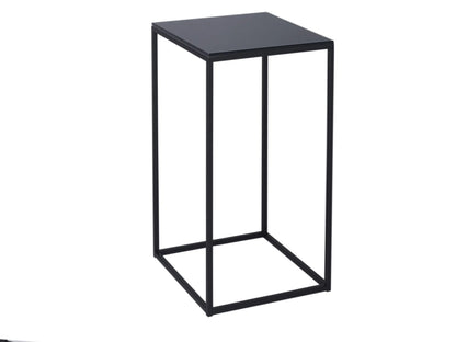 Square Lamp Stand Black Glass