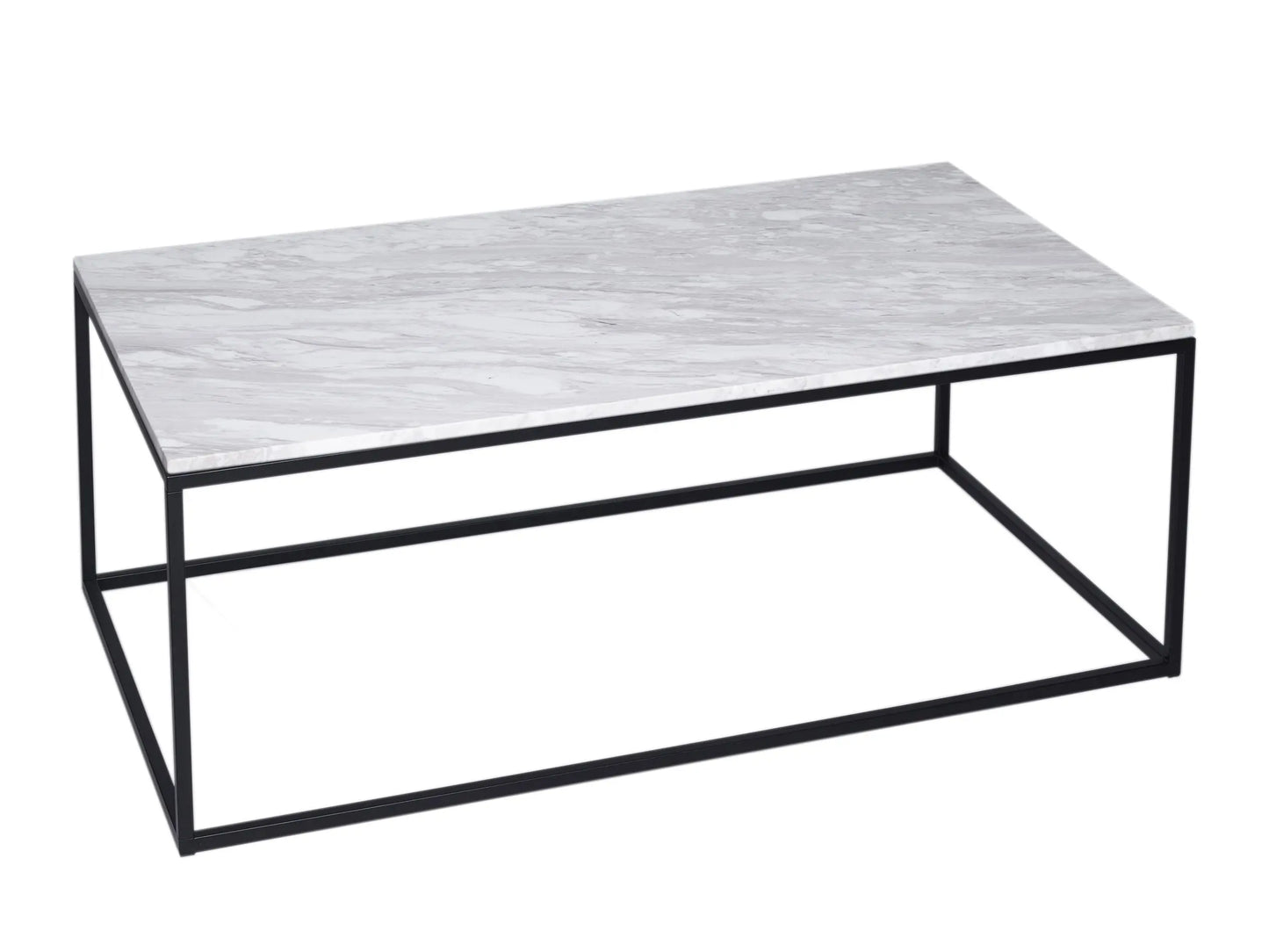 Rectangular Coffee Table White Glass Top & Brass Base