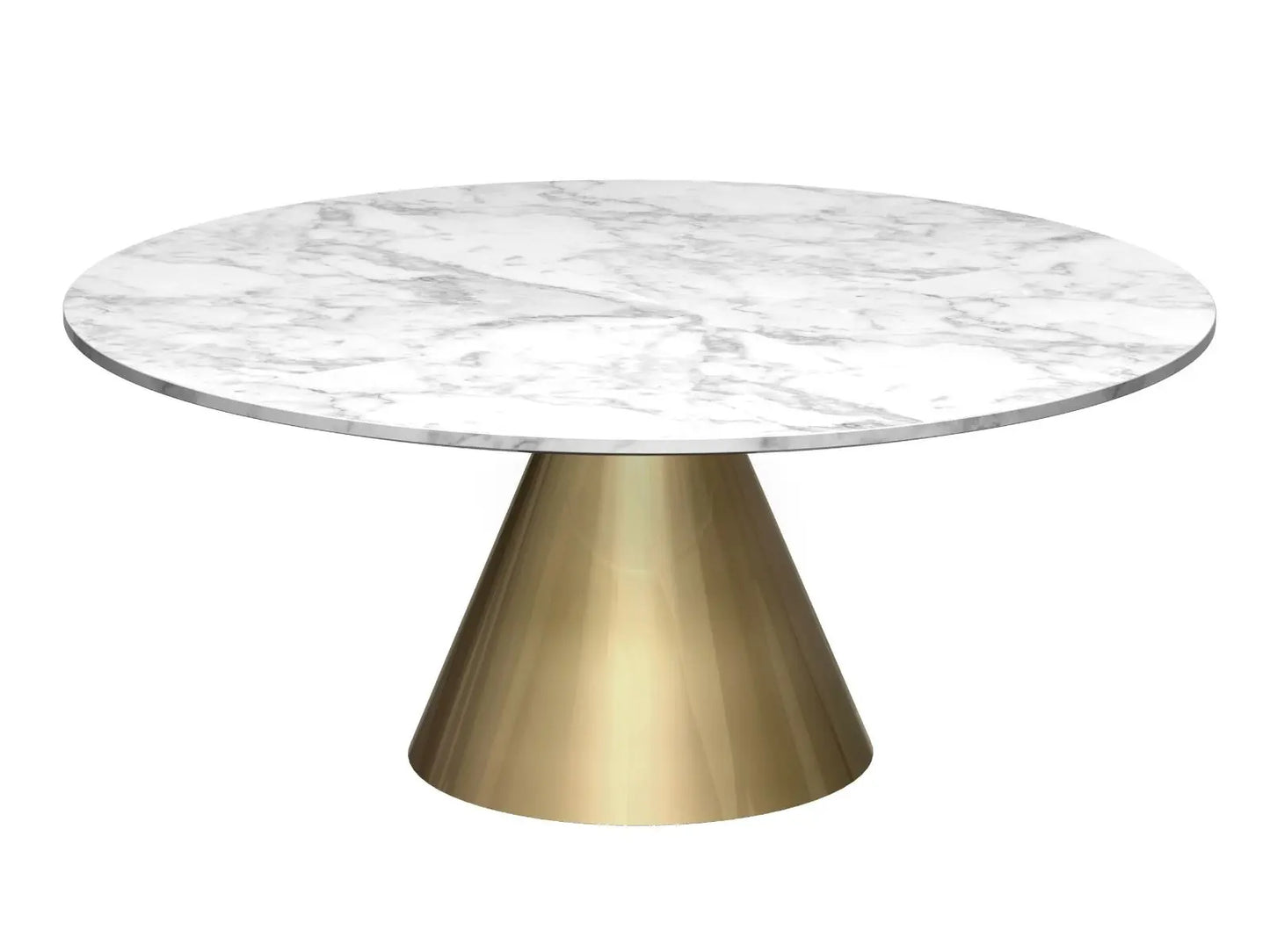 Small Circular Coffee Table Clear Glass Top & Brass Base